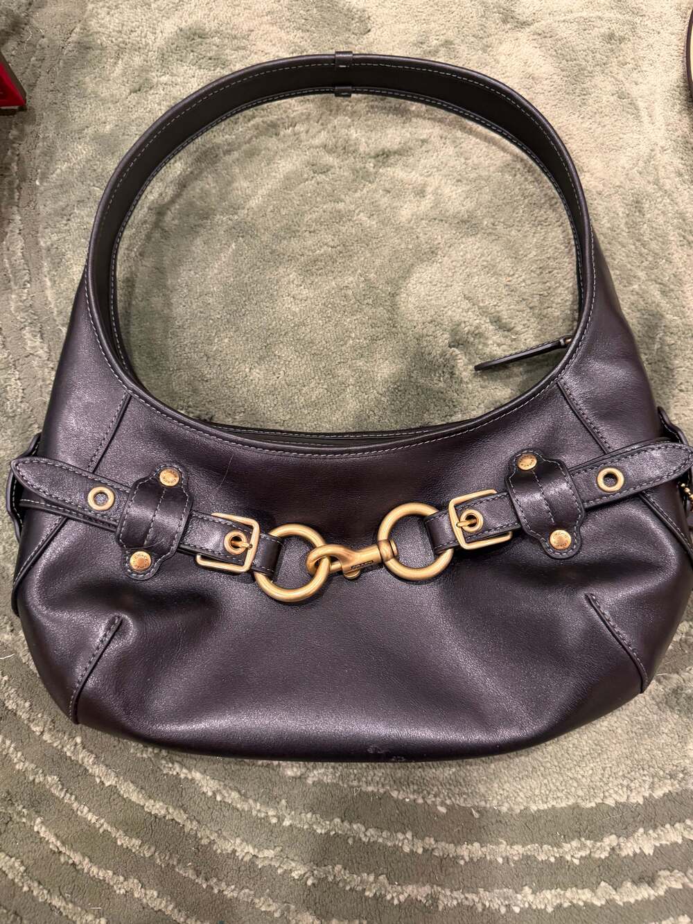 Coach Re-Edition Belted Ergo Shoulder Bag in Black - Larger Size